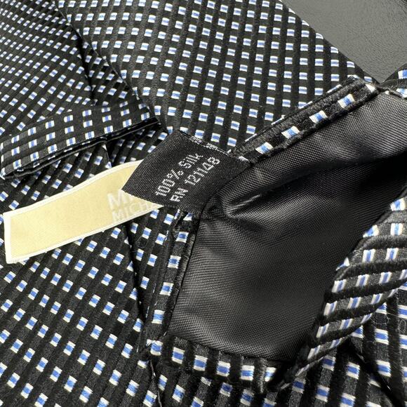 Michael Kors 100% Silk Black Blue Pattern Tie - Picture 4 of 4
